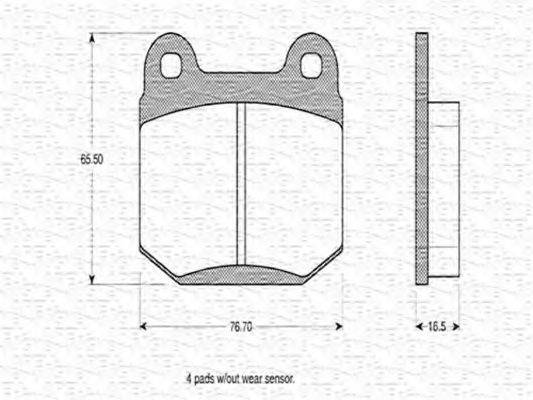 MAGNETI MARELLI 363702160038 Комплект гальмівних колодок, дискове гальмо