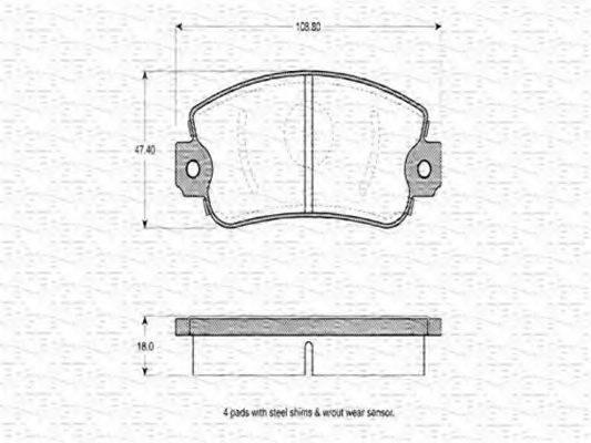 MAGNETI MARELLI 363702160139 Комплект гальмівних колодок, дискове гальмо