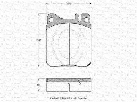 MAGNETI MARELLI 363702160160 Комплект гальмівних колодок, дискове гальмо