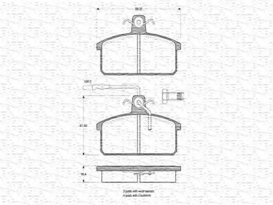 MAGNETI MARELLI 363702160175 Комплект гальмівних колодок, дискове гальмо