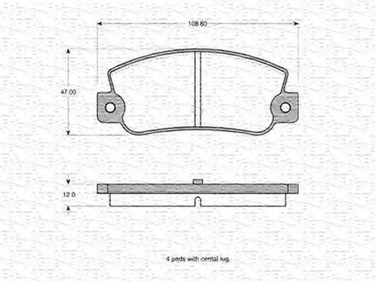 MAGNETI MARELLI 363702160179 Комплект гальмівних колодок, дискове гальмо