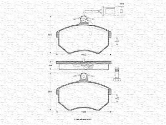 MAGNETI MARELLI 363702160197 Комплект гальмівних колодок, дискове гальмо