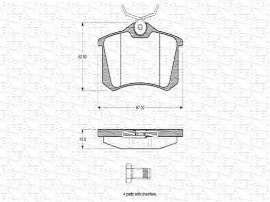 MAGNETI MARELLI 363702160201 Комплект гальмівних колодок, дискове гальмо