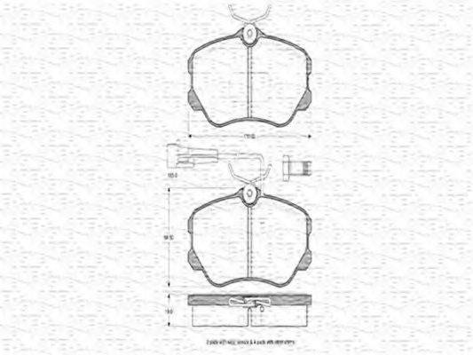 MAGNETI MARELLI 363702160237 Комплект гальмівних колодок, дискове гальмо