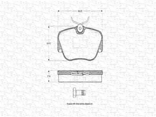 MAGNETI MARELLI 363702160257 Комплект гальмівних колодок, дискове гальмо