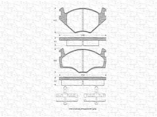 MAGNETI MARELLI 363702160344 Комплект гальмівних колодок, дискове гальмо