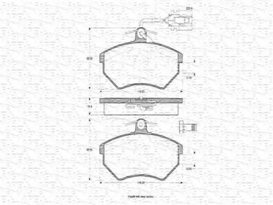 MAGNETI MARELLI 363702160364 Комплект гальмівних колодок, дискове гальмо