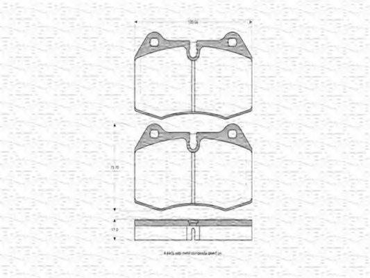 MAGNETI MARELLI 363702160372 Комплект гальмівних колодок, дискове гальмо