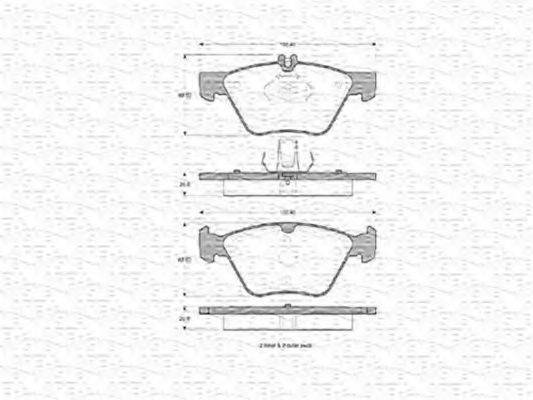 MAGNETI MARELLI 363702160401 Комплект гальмівних колодок, дискове гальмо