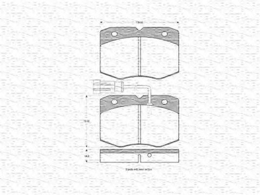 MAGNETI MARELLI 363702160430 Комплект гальмівних колодок, дискове гальмо