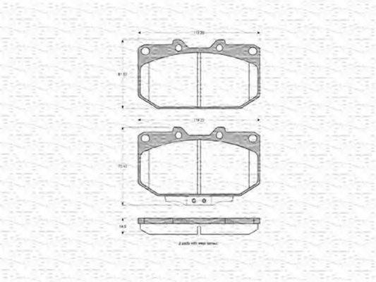 MAGNETI MARELLI 363702160504 Комплект гальмівних колодок, дискове гальмо