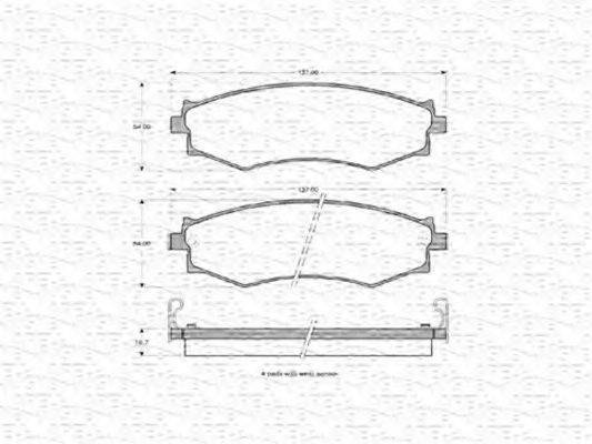 MAGNETI MARELLI 363702160506 Комплект гальмівних колодок, дискове гальмо