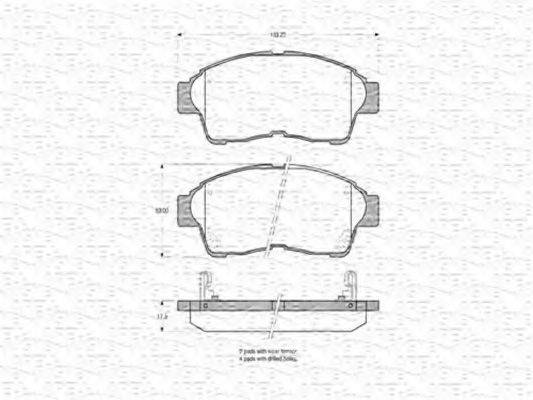 MAGNETI MARELLI 363702160584 Комплект гальмівних колодок, дискове гальмо