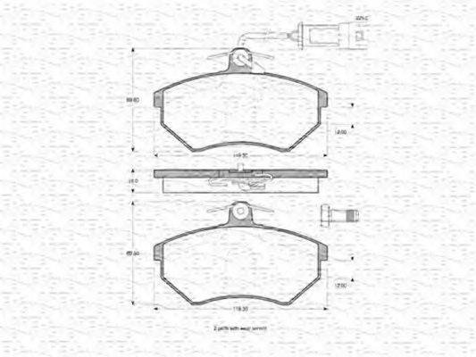 MAGNETI MARELLI 363702160642 Комплект гальмівних колодок, дискове гальмо