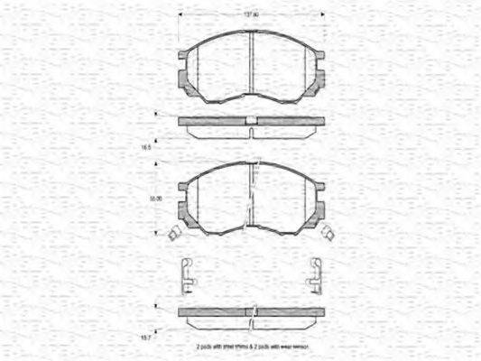 MAGNETI MARELLI 363702160645 Комплект гальмівних колодок, дискове гальмо