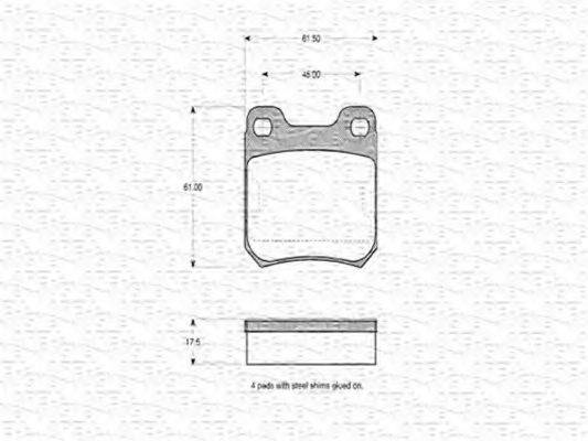 MAGNETI MARELLI 363702160649 Комплект гальмівних колодок, дискове гальмо