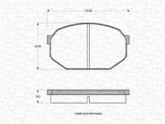 MAGNETI MARELLI 363702160691 Комплект гальмівних колодок, дискове гальмо