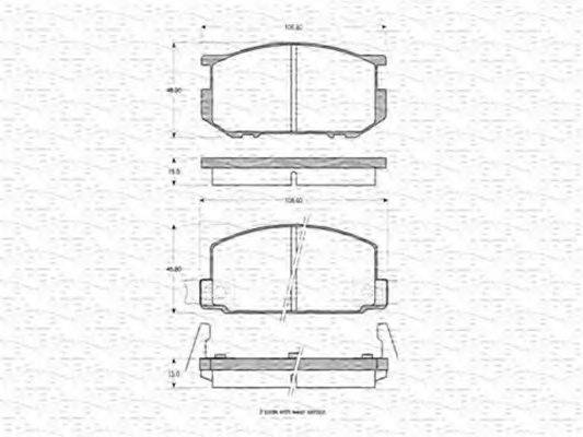 MAGNETI MARELLI 363702160694 Комплект гальмівних колодок, дискове гальмо