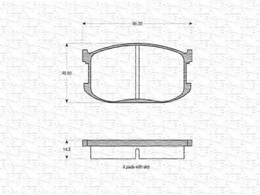 MAGNETI MARELLI 363702160709 Комплект гальмівних колодок, дискове гальмо