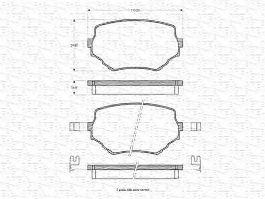 MAGNETI MARELLI 363702160776 Комплект гальмівних колодок, дискове гальмо