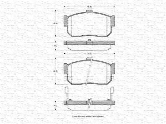 MAGNETI MARELLI 363702160786 Комплект гальмівних колодок, дискове гальмо