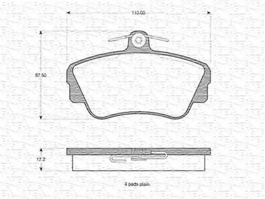 MAGNETI MARELLI 363702160930 Комплект гальмівних колодок, дискове гальмо