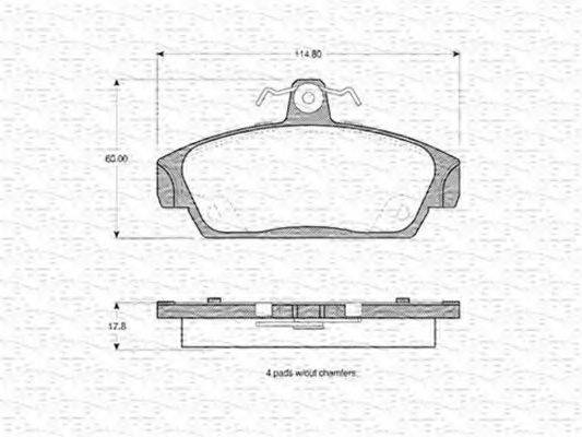 MAGNETI MARELLI 363702160946 Комплект гальмівних колодок, дискове гальмо