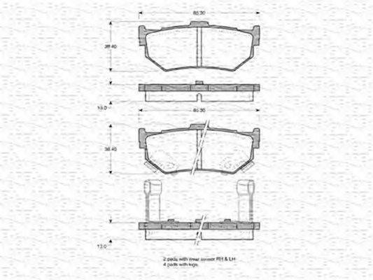 MAGNETI MARELLI 363702160965 Комплект гальмівних колодок, дискове гальмо