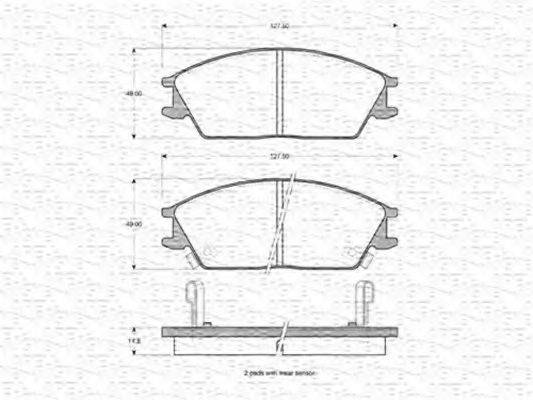 MAGNETI MARELLI 363702160972 Комплект гальмівних колодок, дискове гальмо