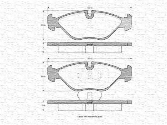 MAGNETI MARELLI 363702160996 Комплект гальмівних колодок, дискове гальмо