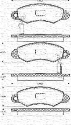 MAGNETI MARELLI 363702161029 Комплект гальмівних колодок, дискове гальмо