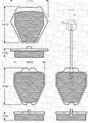 MAGNETI MARELLI 363702161102 Комплект гальмівних колодок, дискове гальмо