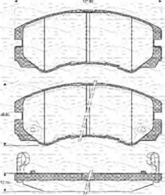 MAGNETI MARELLI 363702161124 Комплект гальмівних колодок, дискове гальмо