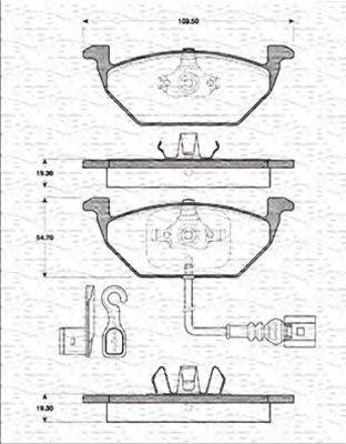 MAGNETI MARELLI 363702161202 Комплект гальмівних колодок, дискове гальмо