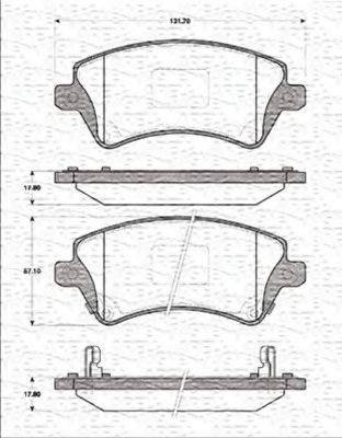 MAGNETI MARELLI 363702161223 Комплект гальмівних колодок, дискове гальмо