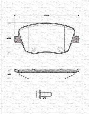 MAGNETI MARELLI 363702161289 Комплект гальмівних колодок, дискове гальмо