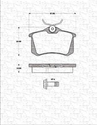 MAGNETI MARELLI 363702161328 Комплект гальмівних колодок, дискове гальмо