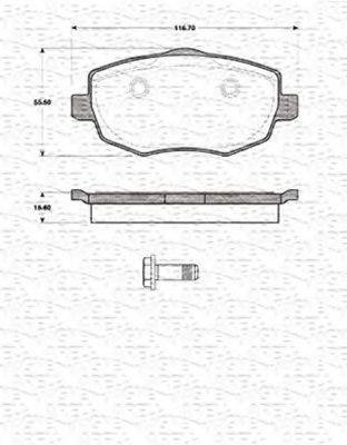 MAGNETI MARELLI 363702161423 Комплект гальмівних колодок, дискове гальмо