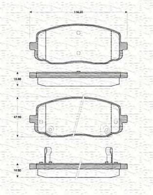 MAGNETI MARELLI 363702161430 Комплект гальмівних колодок, дискове гальмо