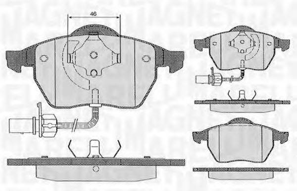 MAGNETI MARELLI 363916060261 Комплект гальмівних колодок, дискове гальмо