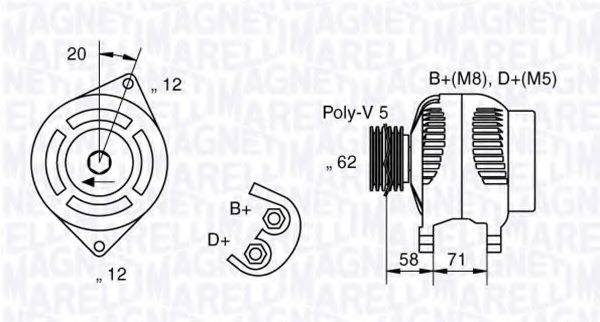 MAGNETI MARELLI 063321485010 Генератор