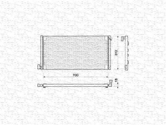 MAGNETI MARELLI 350203143000 Конденсатор, кондиціонер