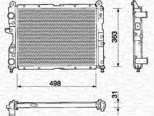 MAGNETI MARELLI 350213106000 Радіатор, охолодження двигуна