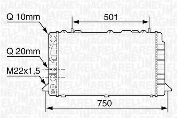 MAGNETI MARELLI 350213117600 Радіатор, охолодження двигуна