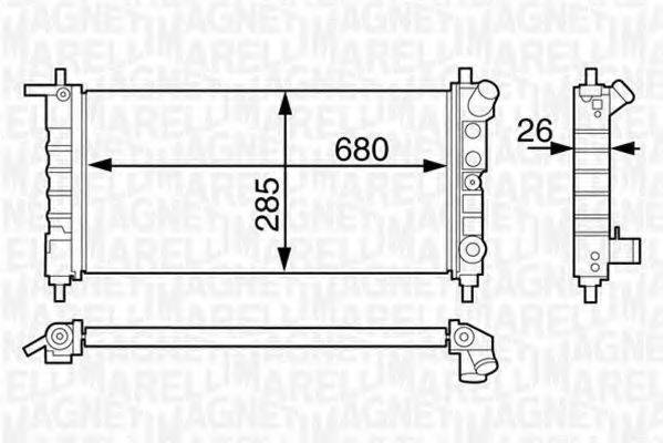 MAGNETI MARELLI 350213124400 Радіатор, охолодження двигуна