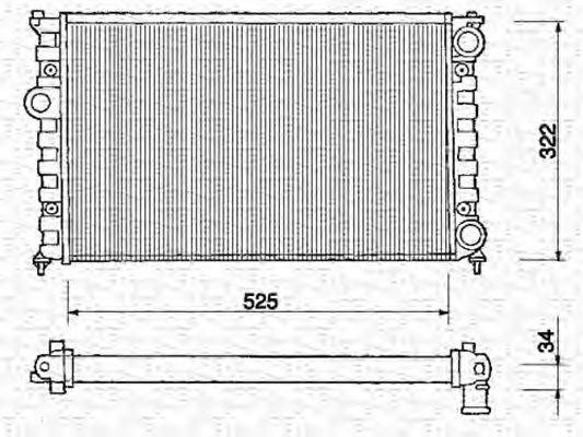 MAGNETI MARELLI 350213234000 Радіатор, охолодження двигуна