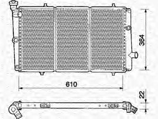 MAGNETI MARELLI 350213336000 Радіатор, охолодження двигуна