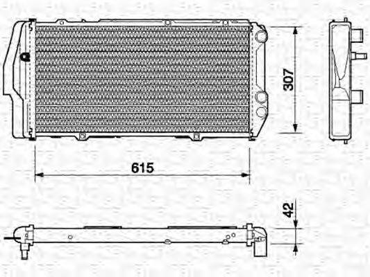 MAGNETI MARELLI 350213403000 Радіатор, охолодження двигуна