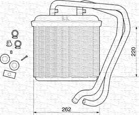 MAGNETI MARELLI 350218071000 Теплообмінник, опалення салону