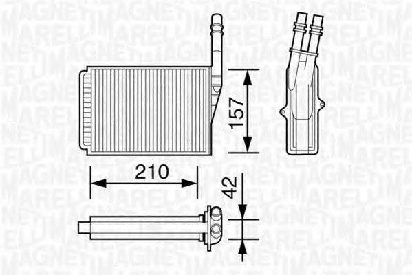 MAGNETI MARELLI 350218157000 Теплообмінник, опалення салону